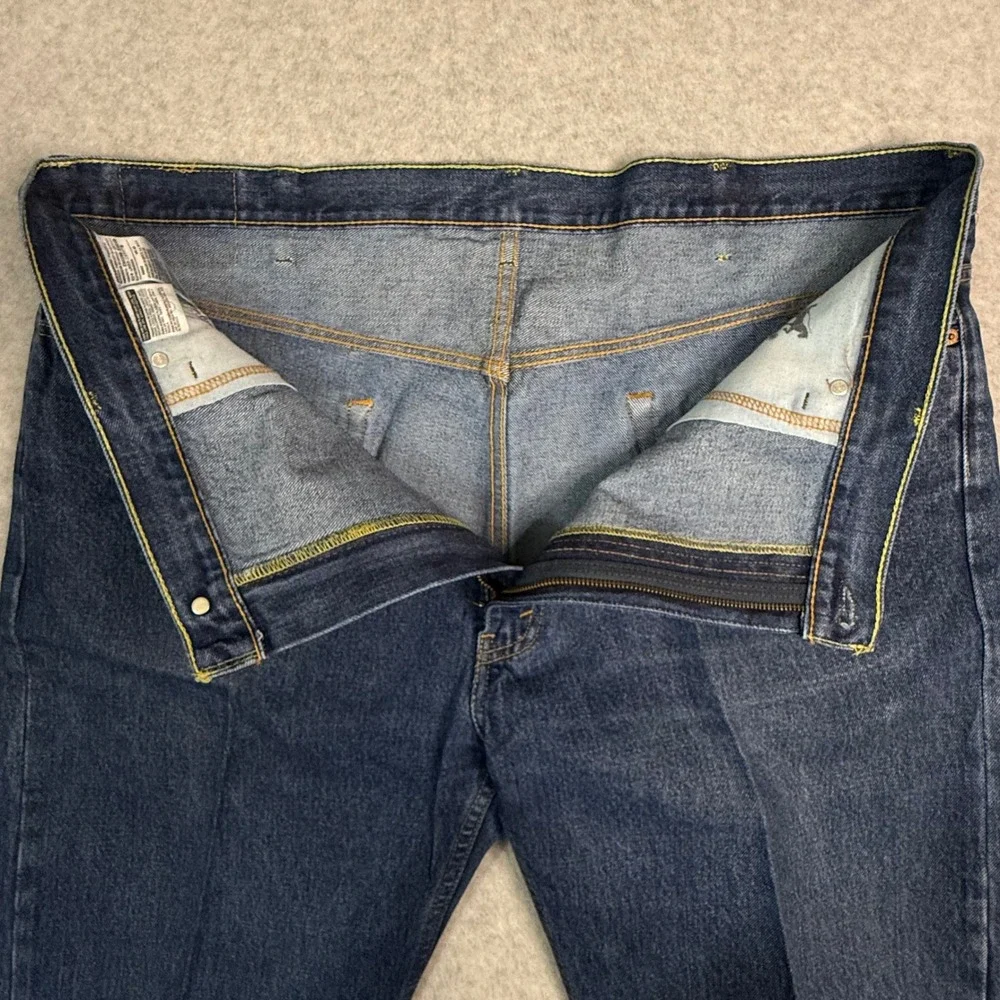Levis 505‎ Regular Fit Jeans Mens Dark Wash Straight Leg Denim Blue 43x29
